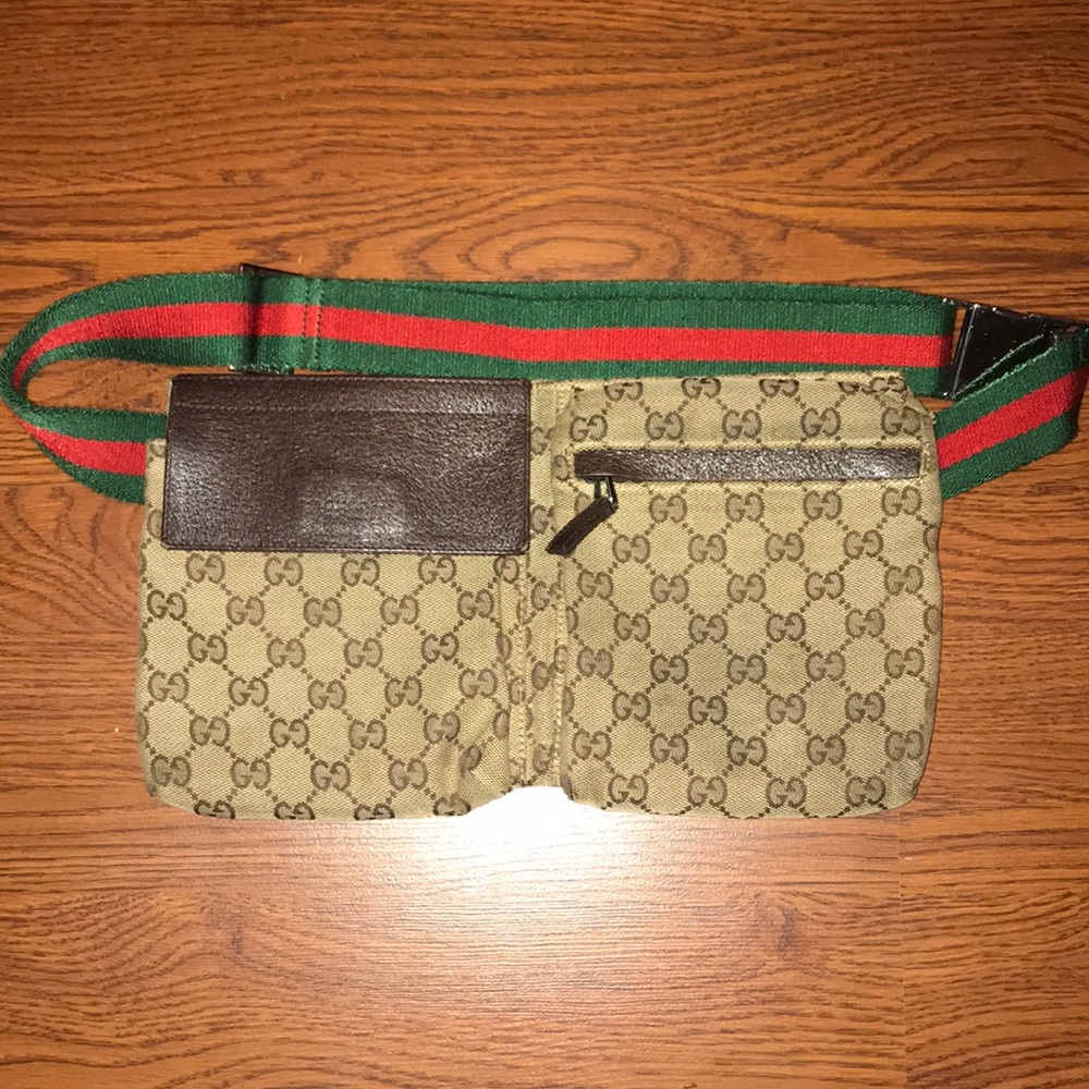 100% authentic Gucci GG canvas web belt bag